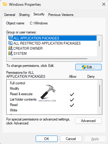 Editing User permission