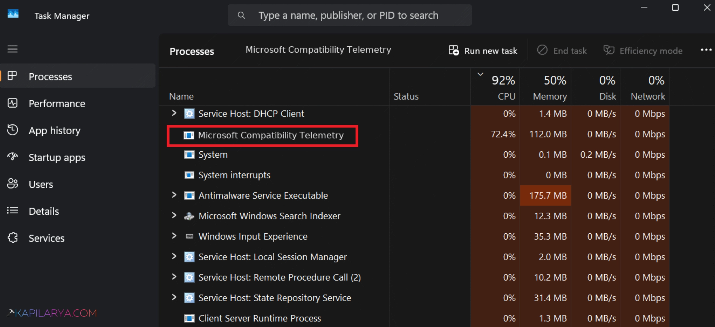 Microsoft Compatibility Telemetry high CPU usage