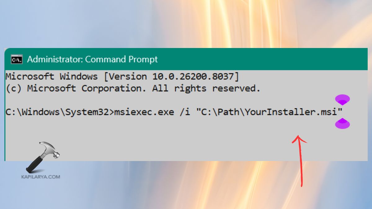 MSI Packages installer command prompt