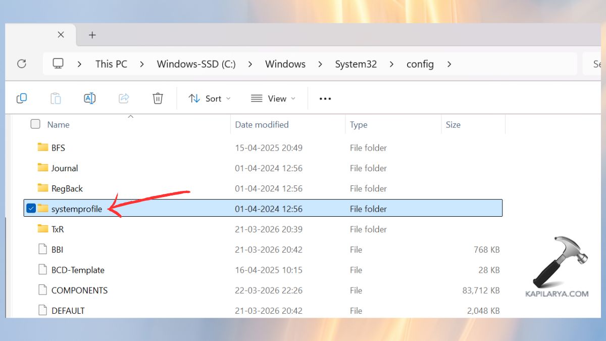 Manually Copy the Desktop Folder to the System Profile