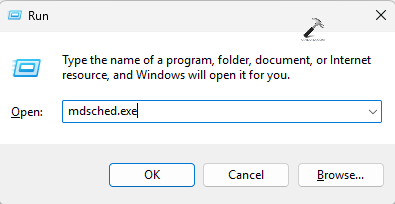Opening Memory Diagnostics tool