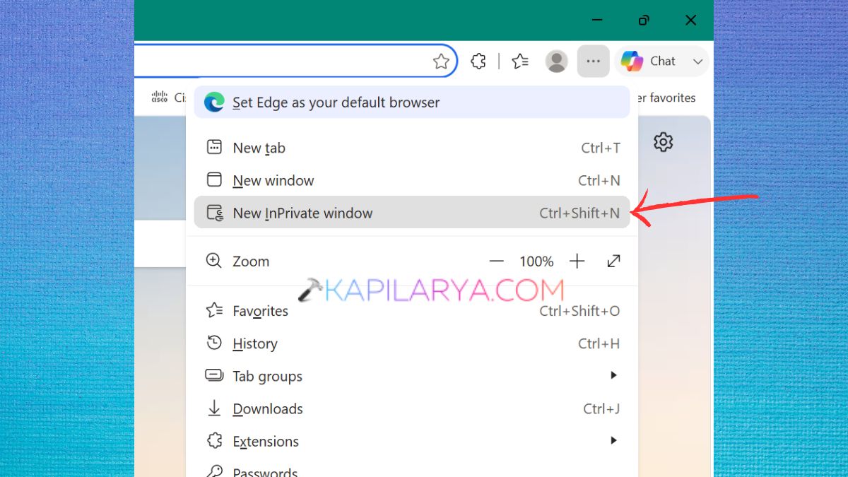 Microsoft Edge InPrivate window fix Microsoft account creation has been blocked error