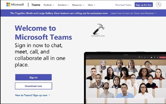 Opening team account in a web client