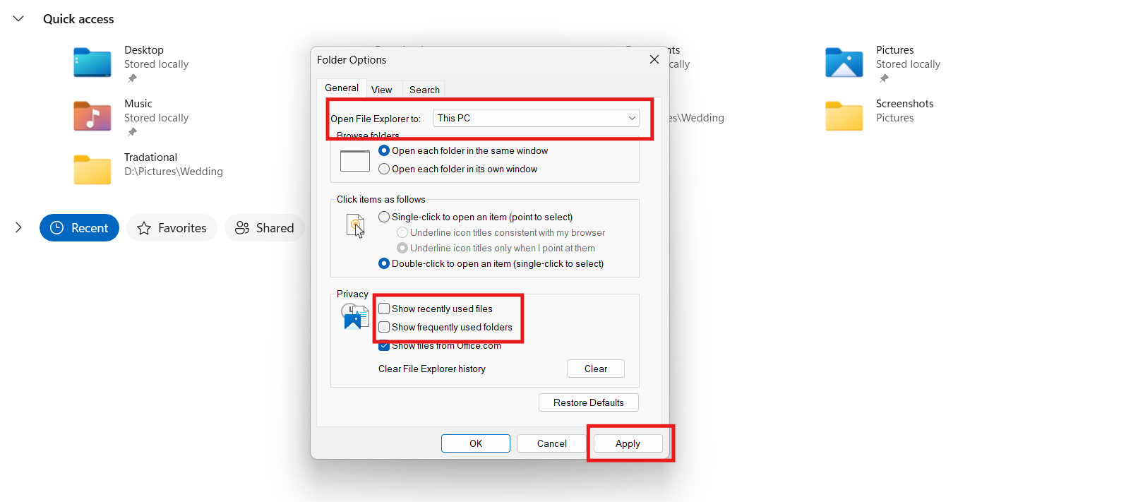 Quick Access Features