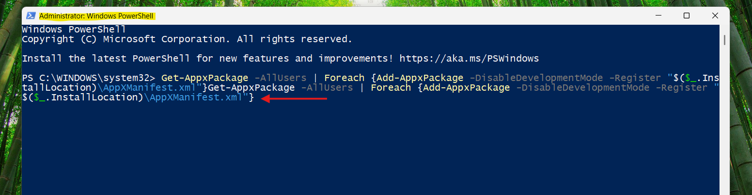 Powershell as administrator: taskbar unresponsive Windows 11
