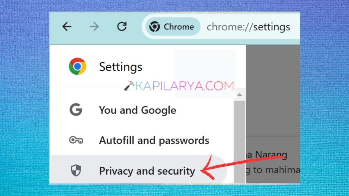 Privacy and security in browser settings
