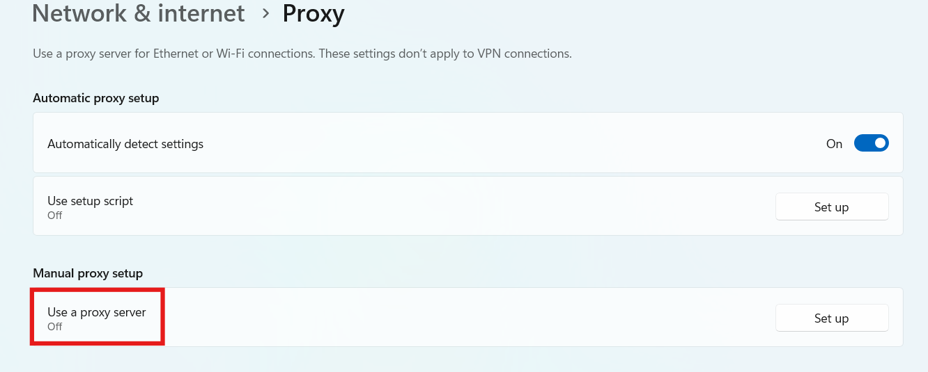 Proxy server: Microsoft Store Failed to Initialize