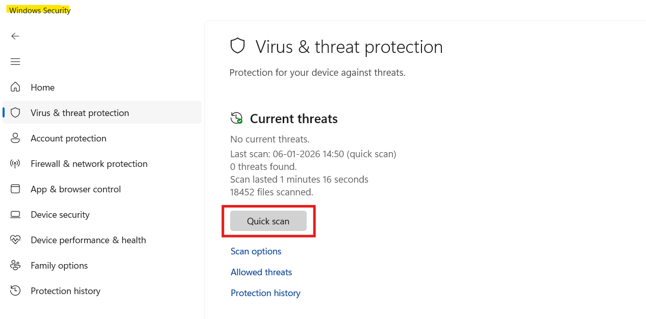 Quick scan: SecurityHealthSystray.exe high CPU memory disk usage Windows 11