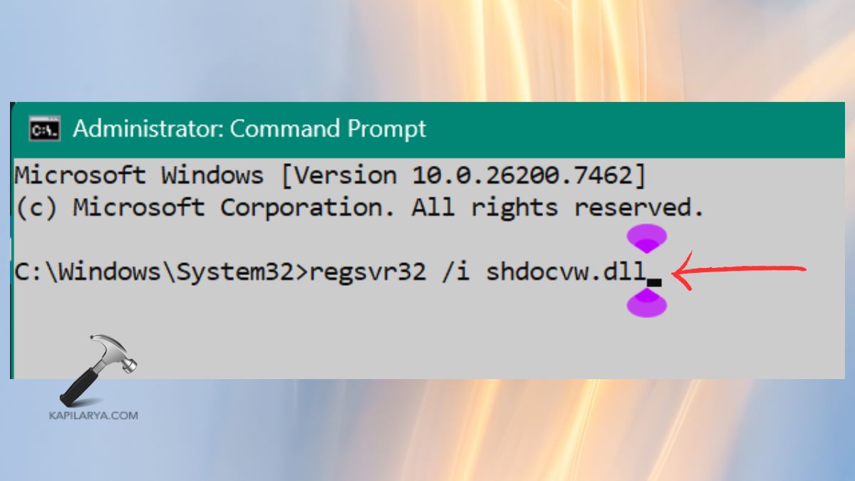 Re-Register the shdocvw dll File
