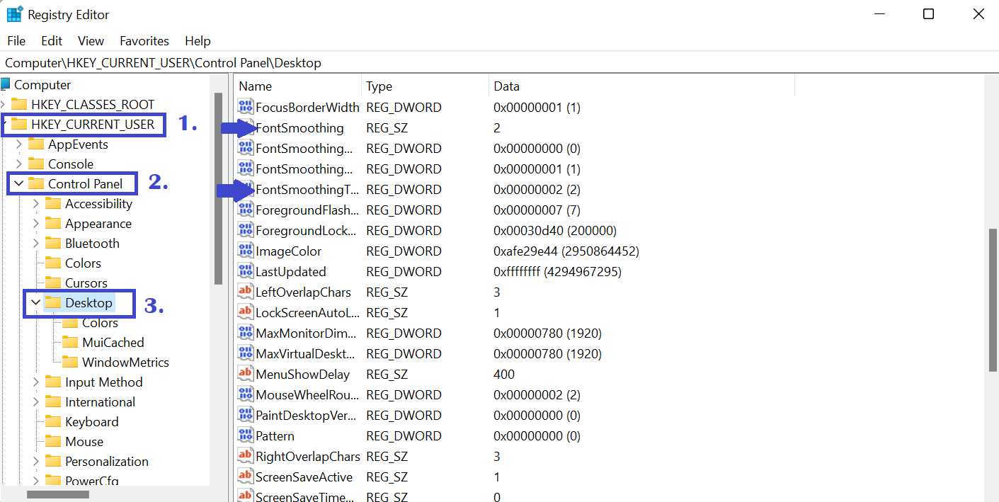 Enable or Disable Font Smoothing in Windows 11