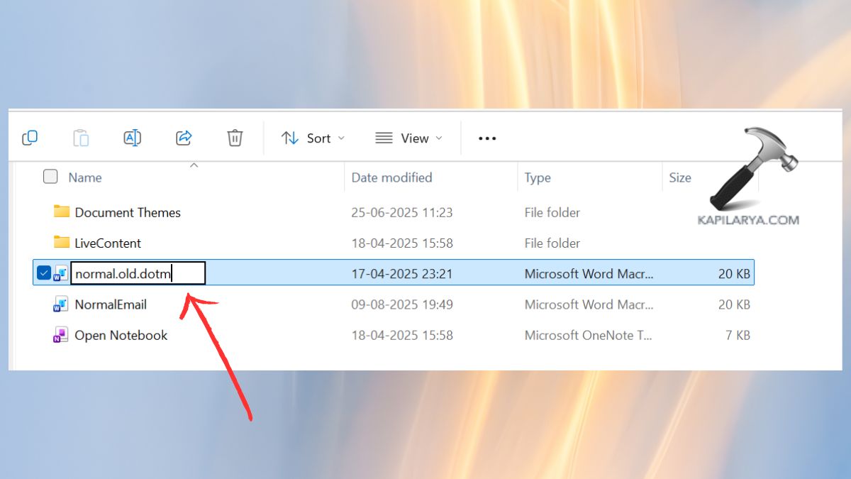 Rename the Normal dotm File Fix Microsoft Word insufficient memory problem