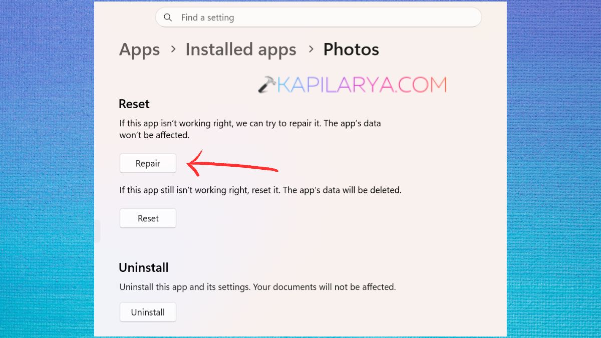 Repair MS Photos