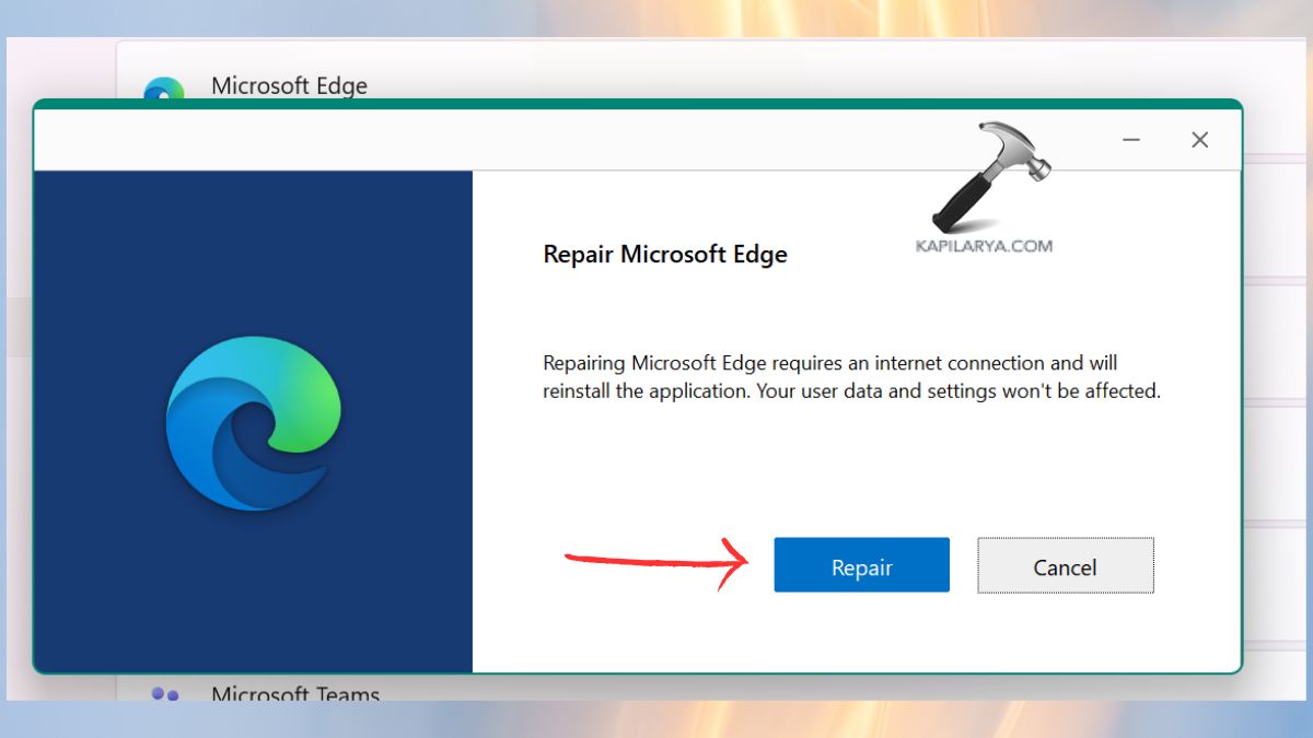 Repair Microsoft Edge