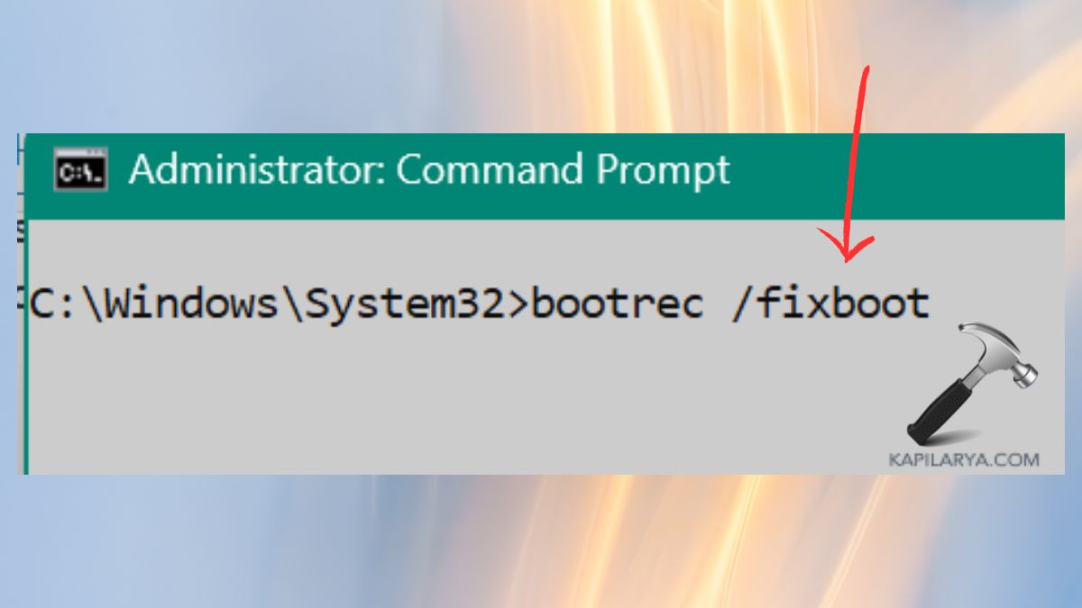 Repair boot commands