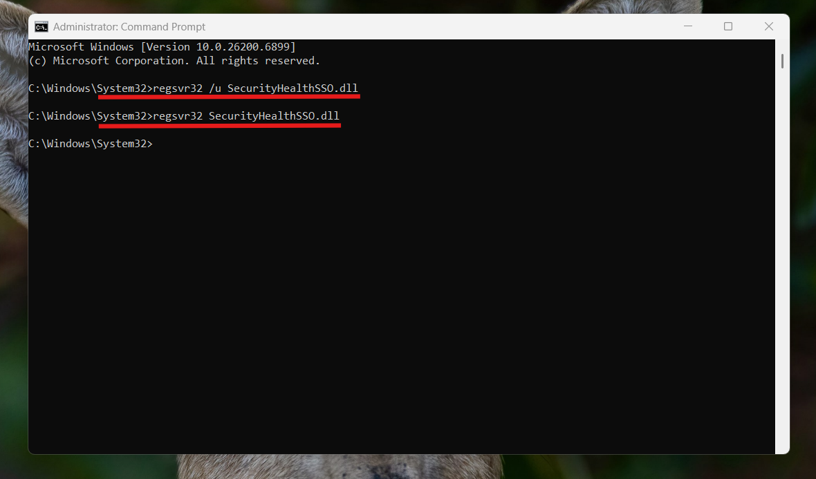 Reregister DLL: SecurityHealthSystray.exe bad image