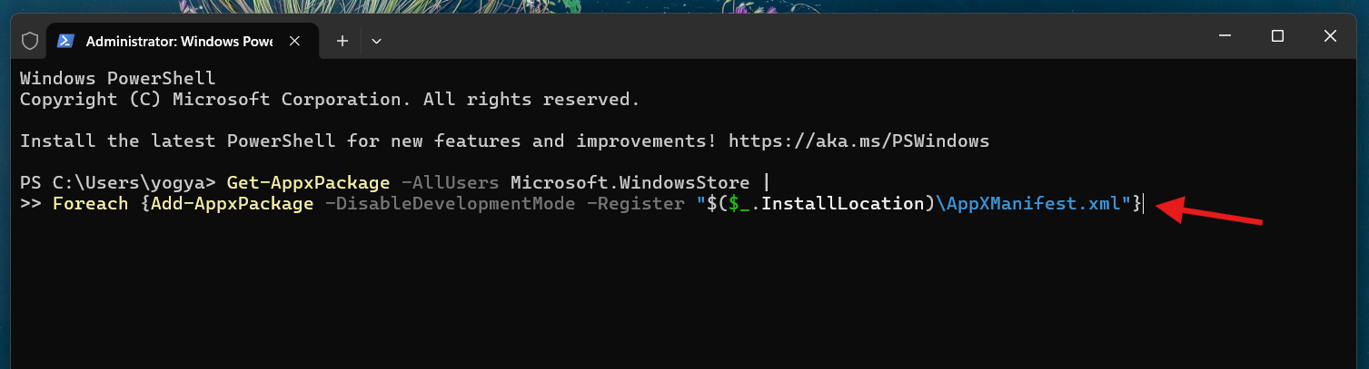 Reregister Microsoft Store: Microsoft Store Failed to Initialize