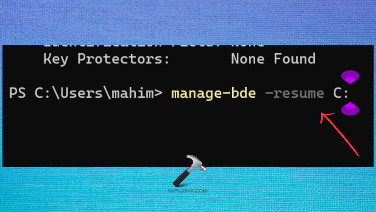 Restart the drive when it is suspended or paused BitLocker Encryption Stuck windows 11