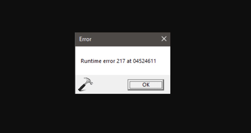 Runtime Error 217 in Windows 11