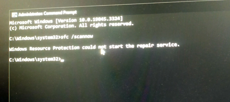 Windows Resource Protection could not start the repair service