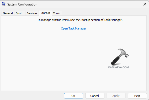 Opening Task Manager