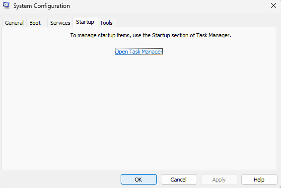 The system configuration page showing ok button