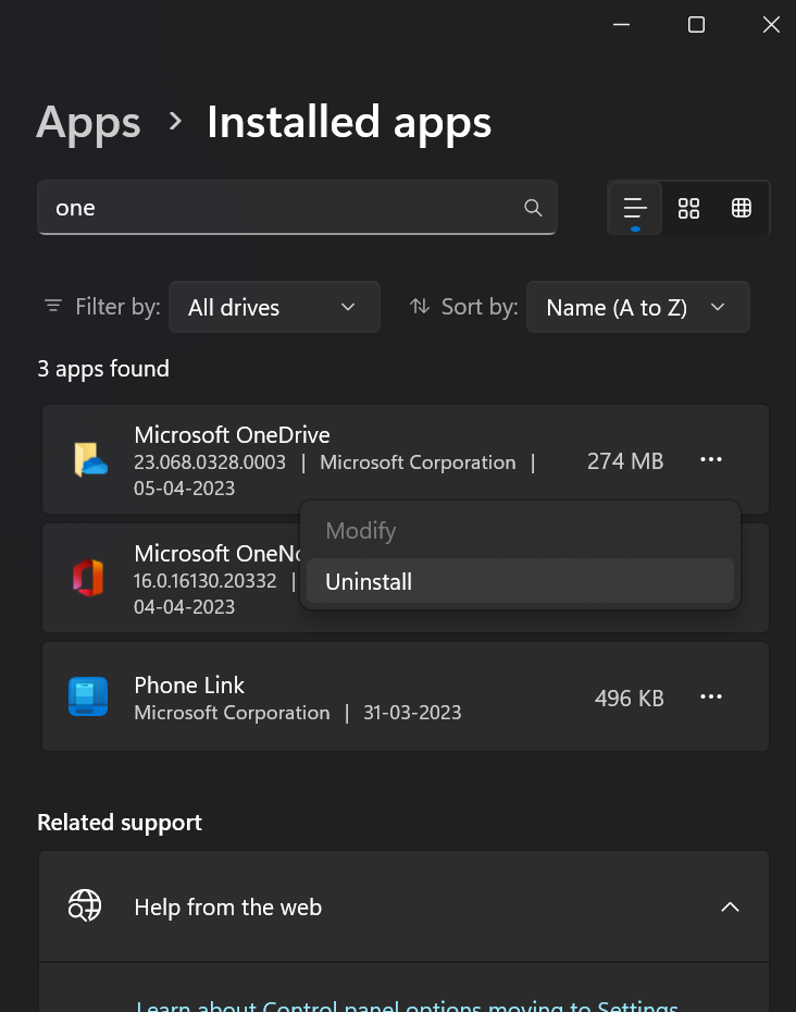 How to uninstall and reinstall OneDrive in Windows 11