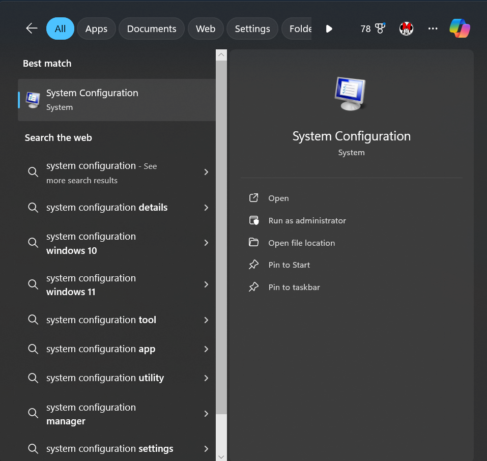 system configuration