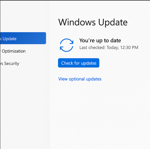 Check for Updates button