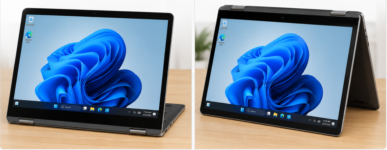 Fold keyboard back, or like an inverted V (Tent mode)