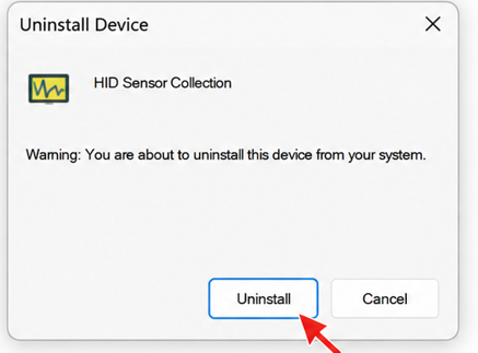 Uninstall the device 