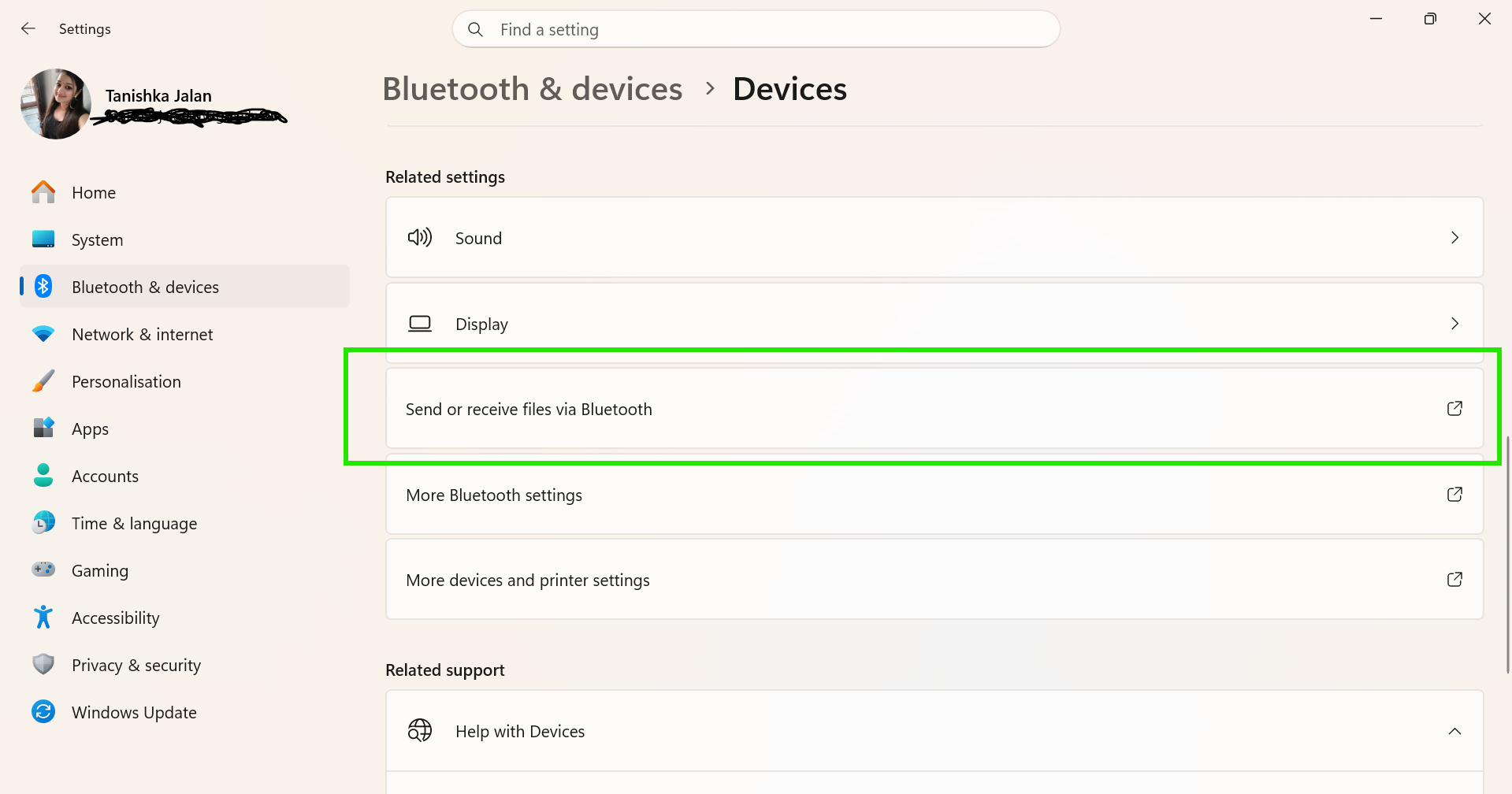 Send or receive files via Bluetooth