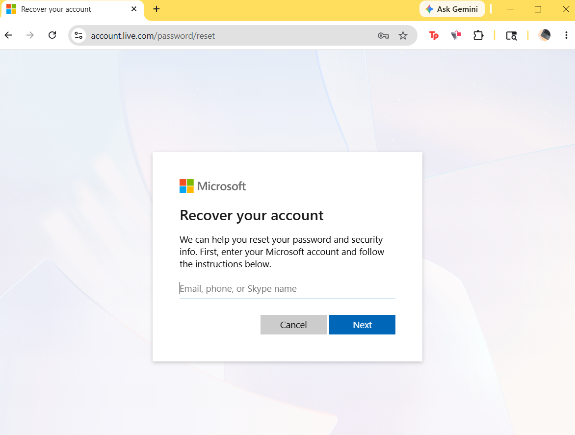 Reset Password: locked out of Windows 11 login screen