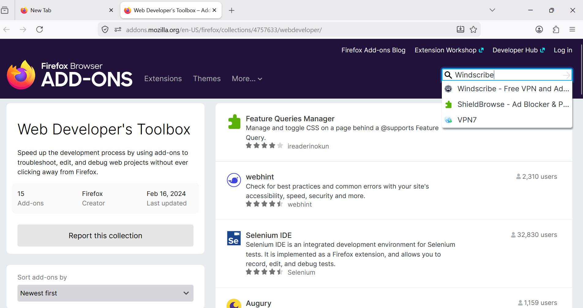 Install A VPN Extension In Firefox To Turn On VPN