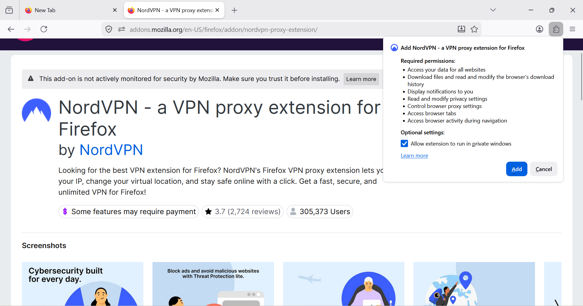 Install A VPN Extension In Firefox To Turn On VPN