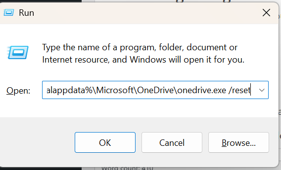 Reset OneDrive If OneDrive Keeps Saying "Processing Changes"