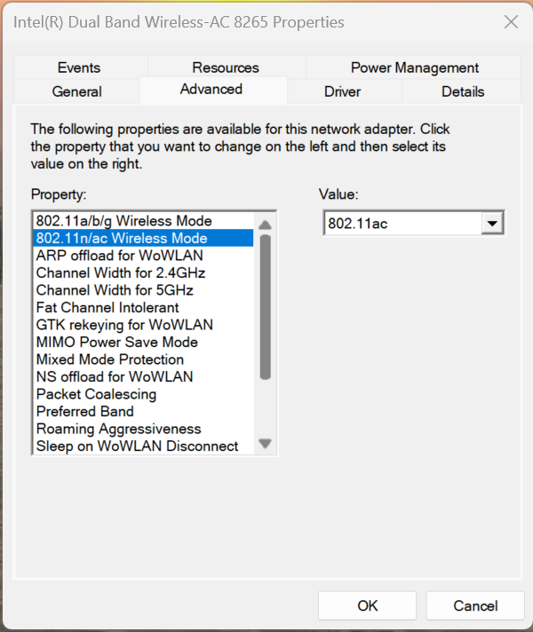 Change Wireless Mode Settings