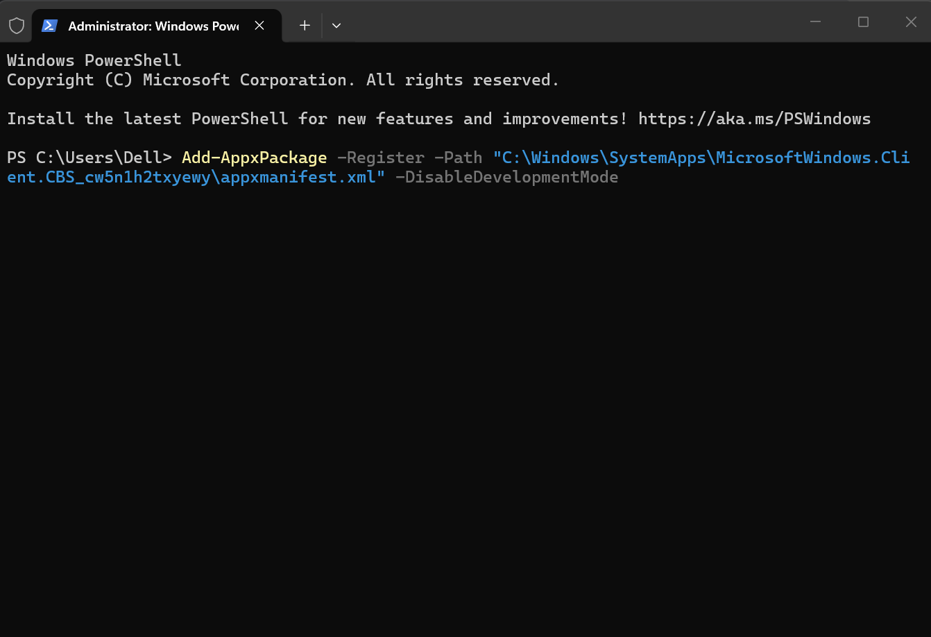 Register Missing XAML Components To Fix Windows 11 Settings Page Blank