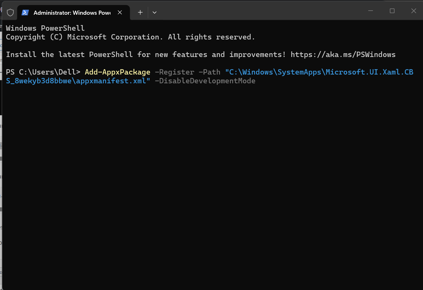 Register Missing XAML Components To Fix Windows 11 Settings Page Blank