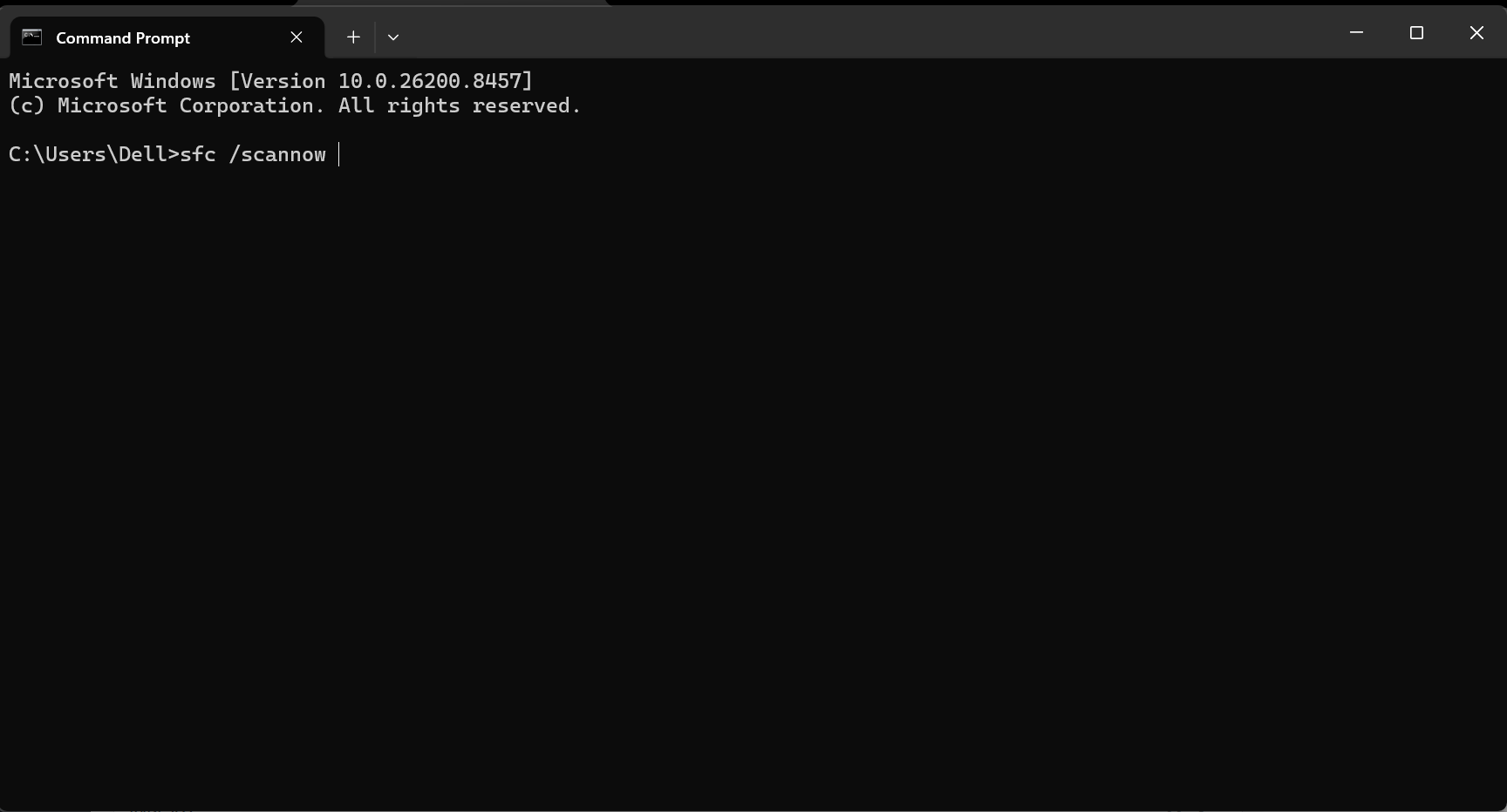 Run An SFC Scan To Fix Remote Desktop Black Screen