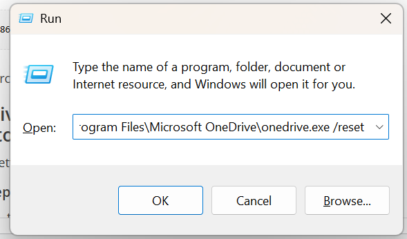 Reset OneDrive To Fix OneDrive is missing from File Explorer