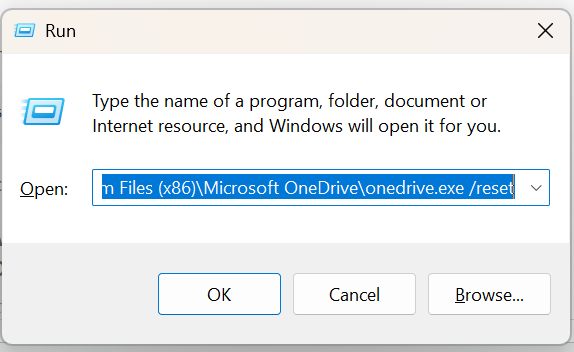 Reset OneDrive To Fix OneDrive is missing from File Explorer