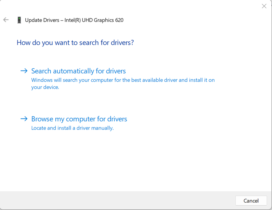 Search automatically for drivers