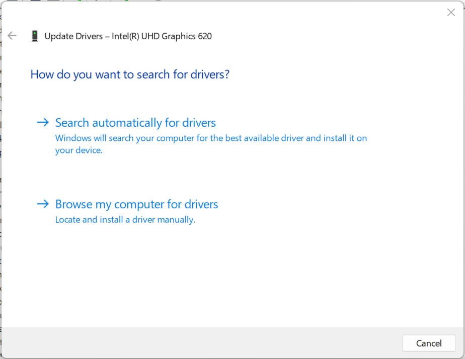 Search automatically for drivers