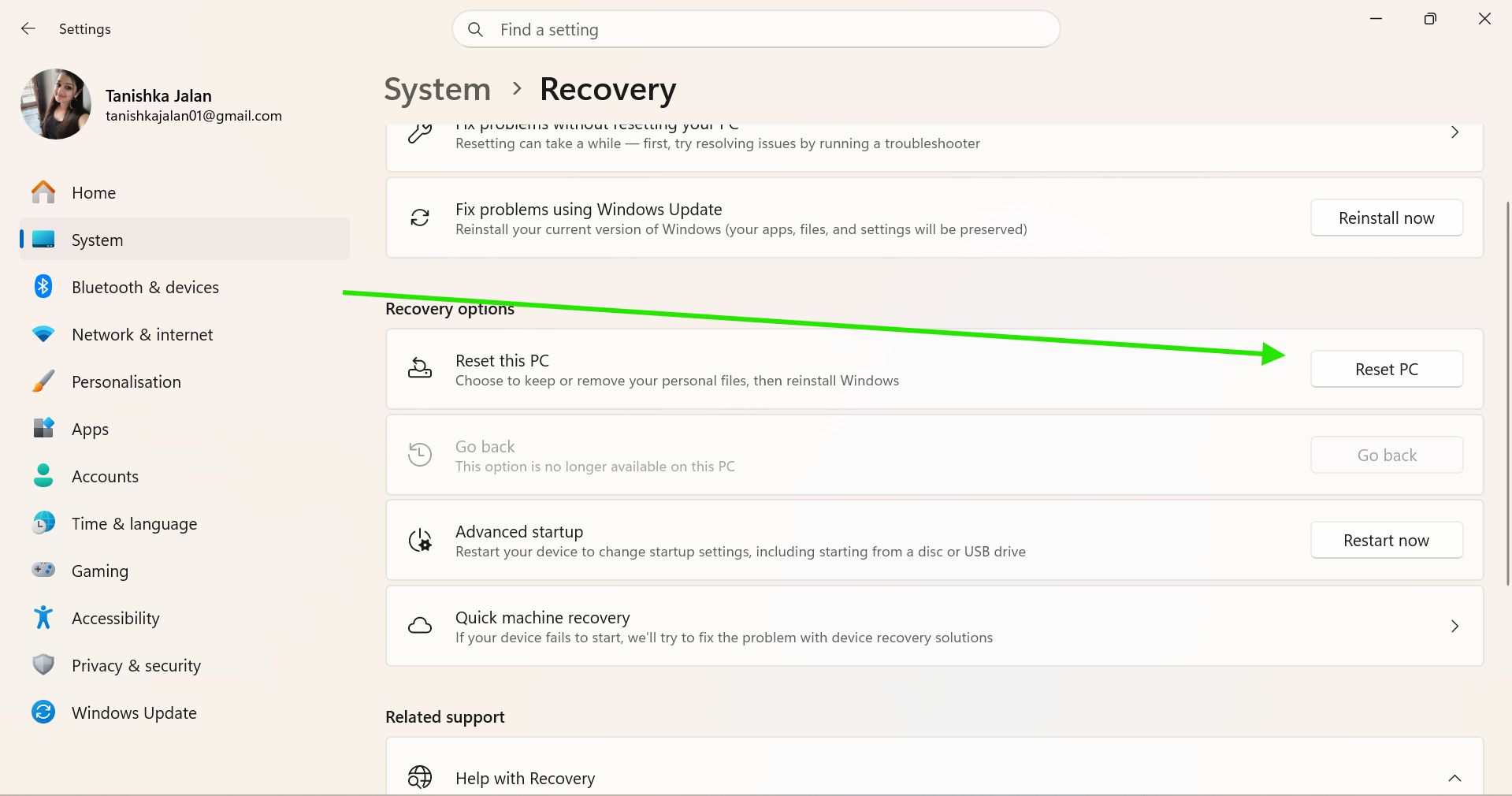 Reset PC