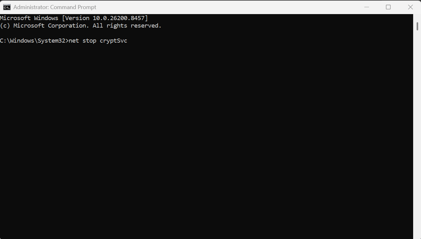 net stop cryptSvc