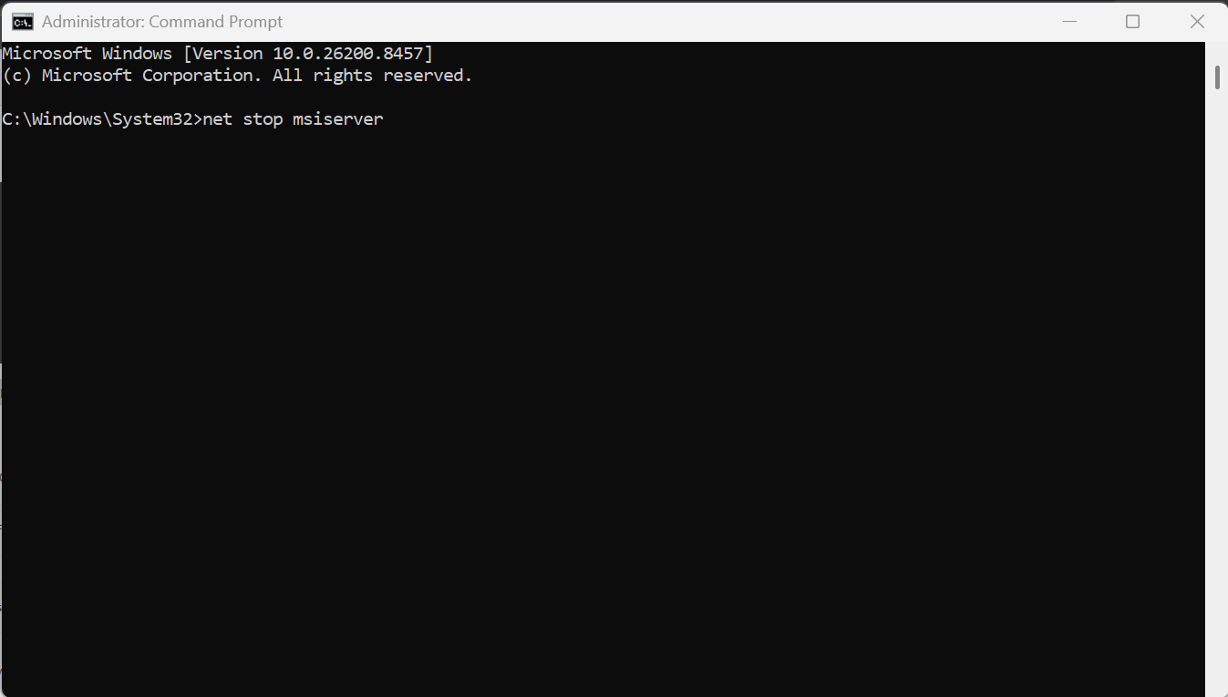 net stop msiserver