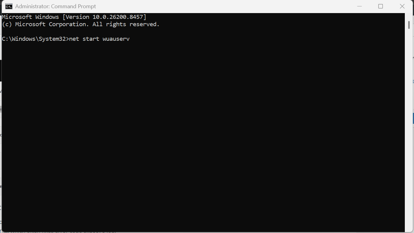 net start wuauserv