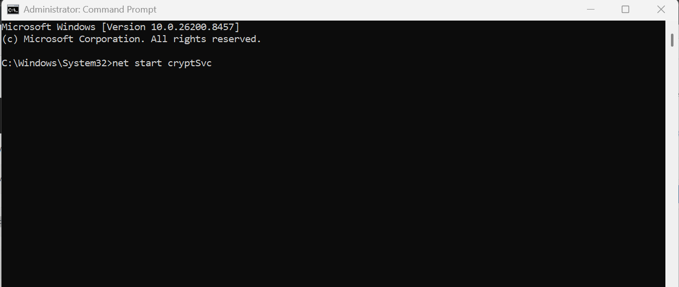 net start cryptSvc