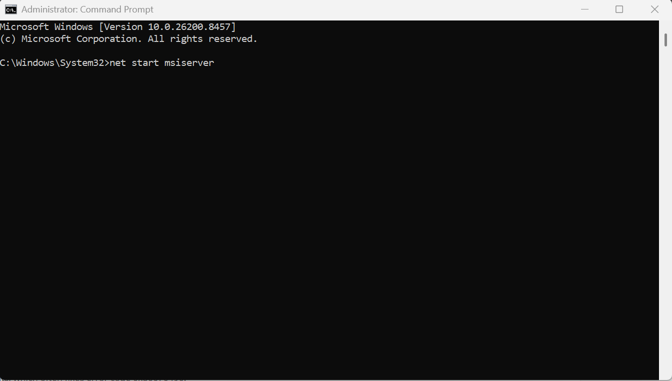 net start msiserver