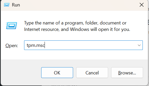 Windows + R, type tpm.msc